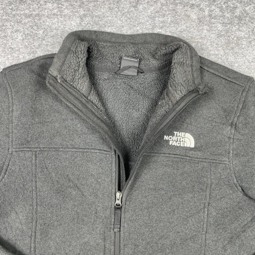 The North Face Jacket Mens M Dark Grey Gordon Lyons Full Zip Fleece Sweater Knit